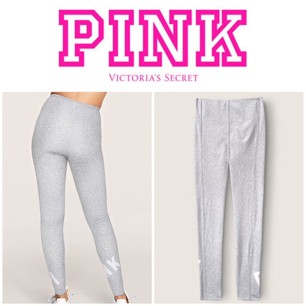 NWT Victoria's Secret Pink Active Compression V Legging High Waist Gray
